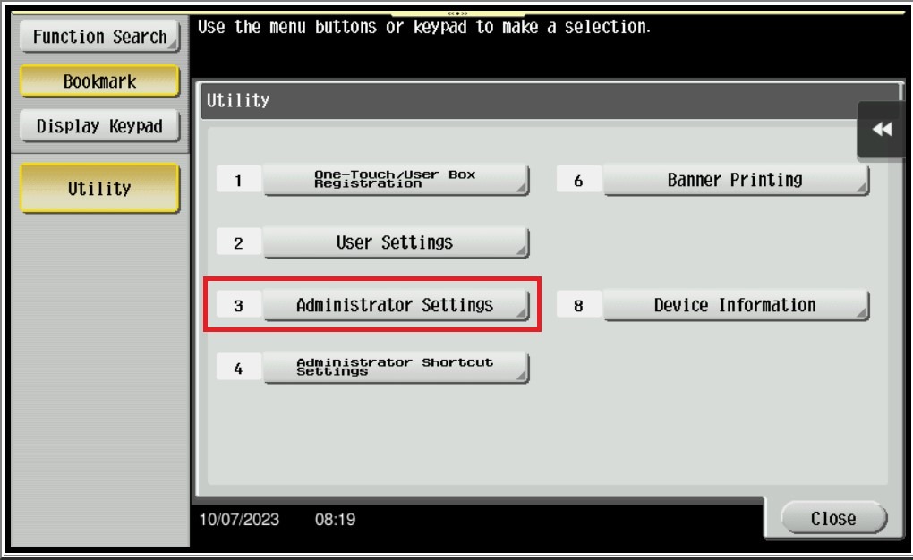 Administrator Setting